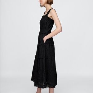 Gap × DÔEN Black Eyelet Midi Dress